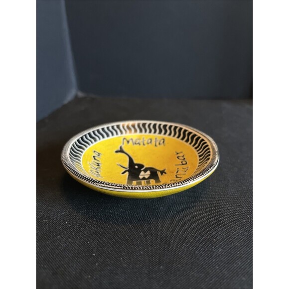 VTG Small Bowl From Swahili an Island of E. Africa Words Meaning No Worries - Picture 3 of 7